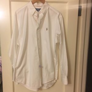 Men’s Ralph Lauren white button down shirt.